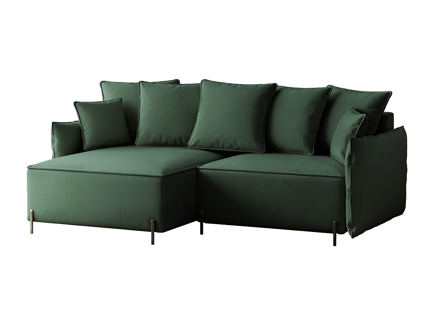 Canapé d'angle gauche convertible, vert