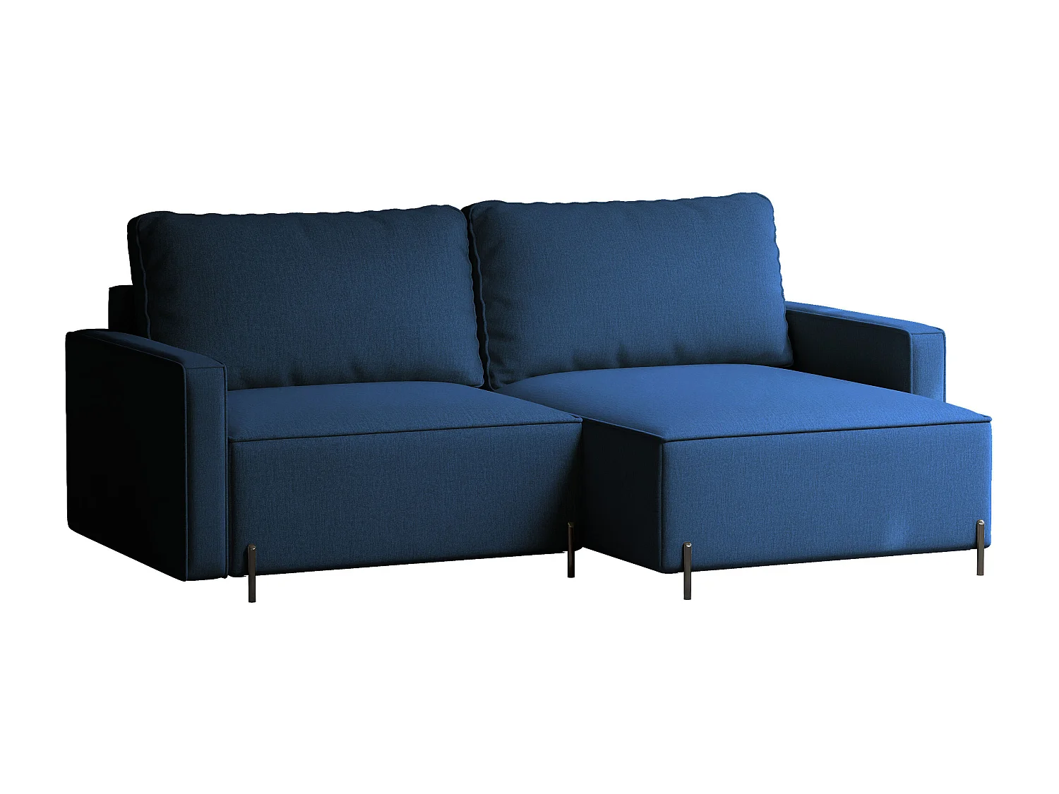 Canapé d'angle droit convertible, bleu