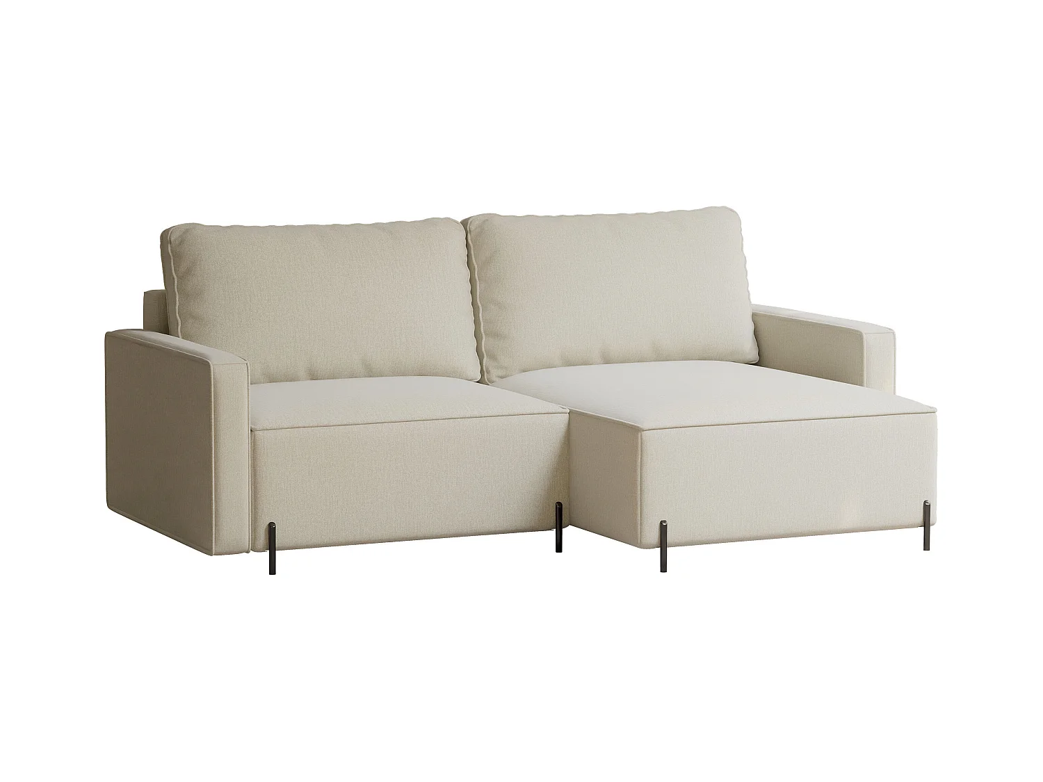 Canapé d'angle droit convertible, beige