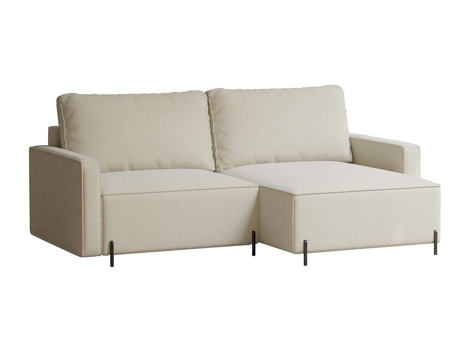 Canapé d'angle droit convertible, beige