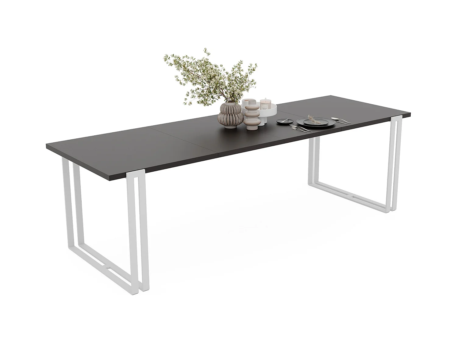 Table extensible molet noir, 140x220