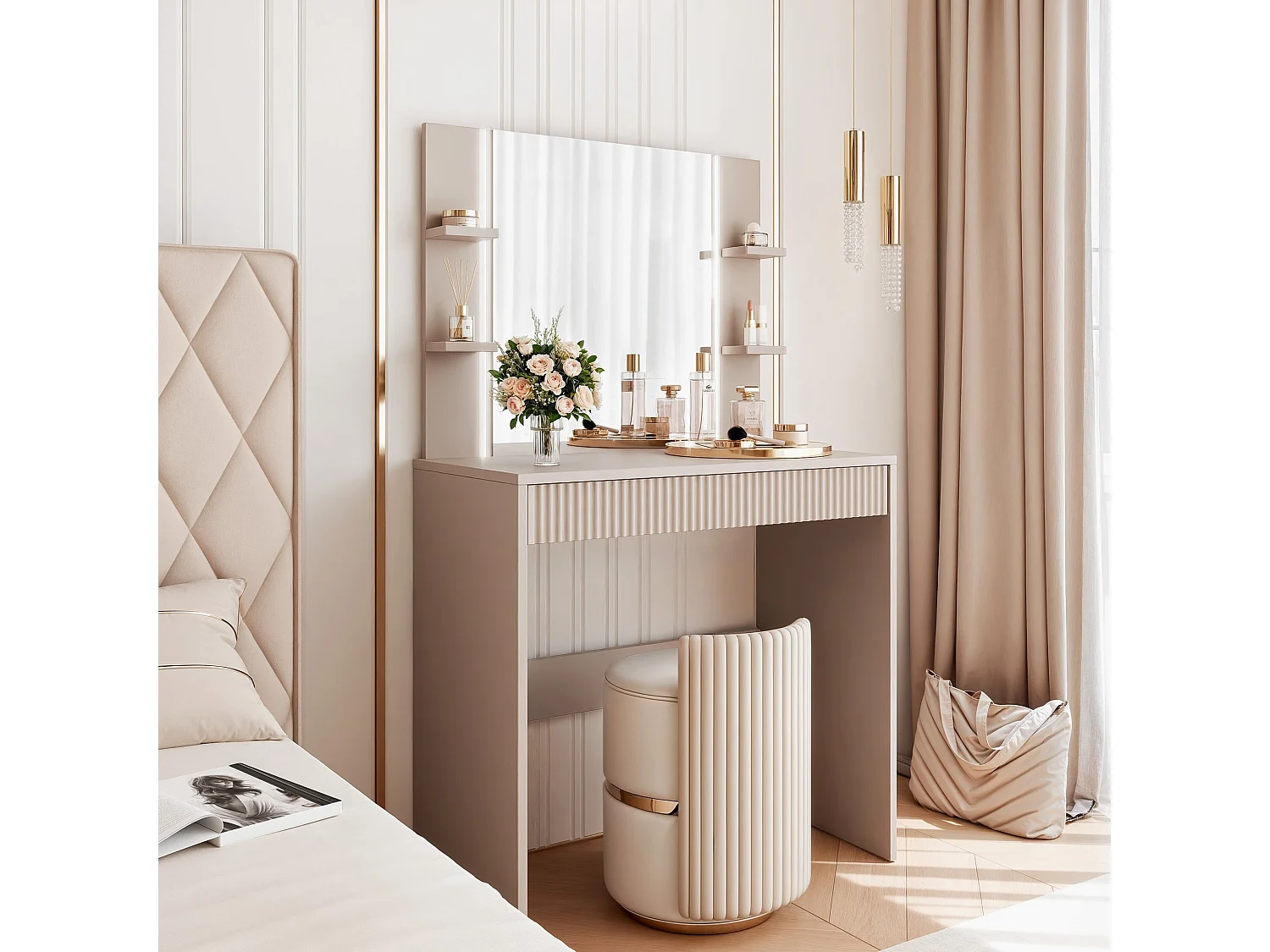 Coiffeuse ELENA Table De Maquillage Moderne Cachemire