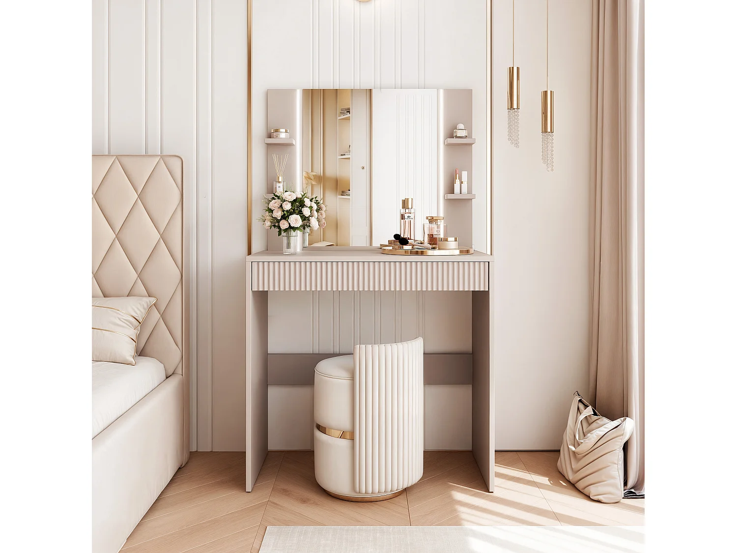 Coiffeuse ELENA Table De Maquillage Moderne Cachemire