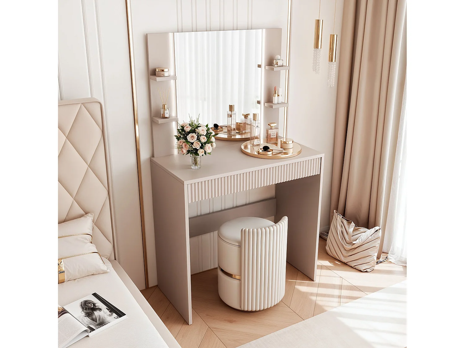 Coiffeuse ELENA Table De Maquillage Moderne Cachemire