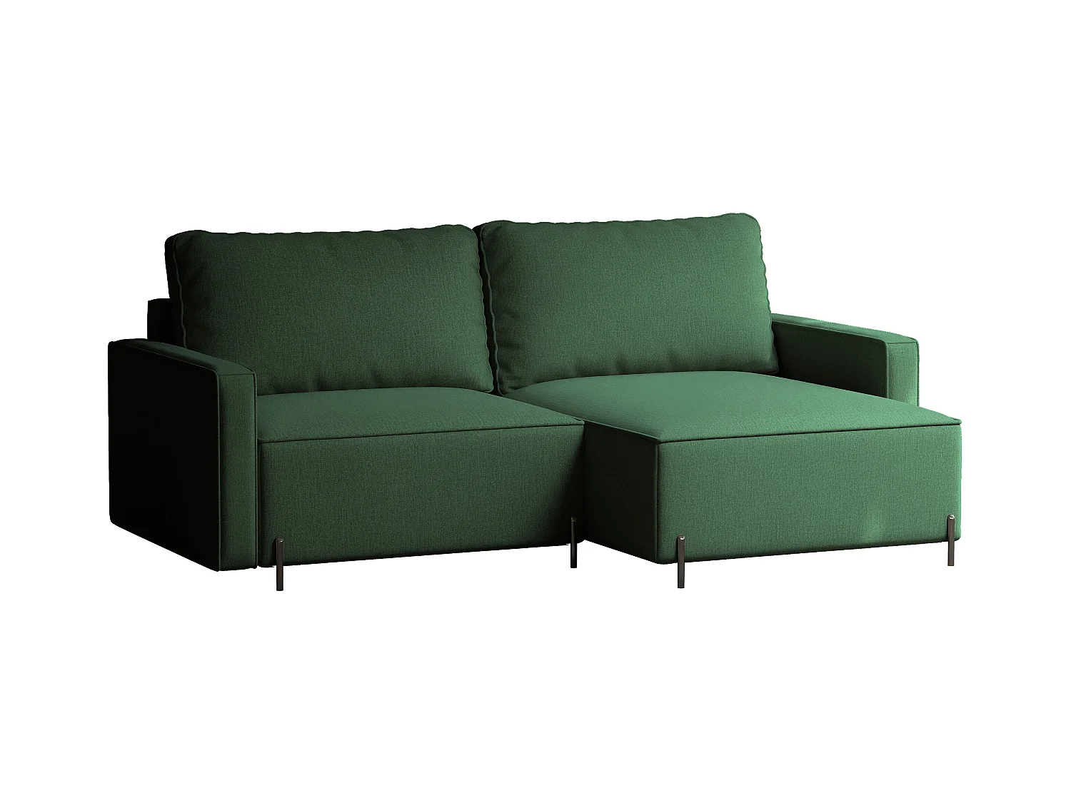 Canapé d'angle droit convertible, vert