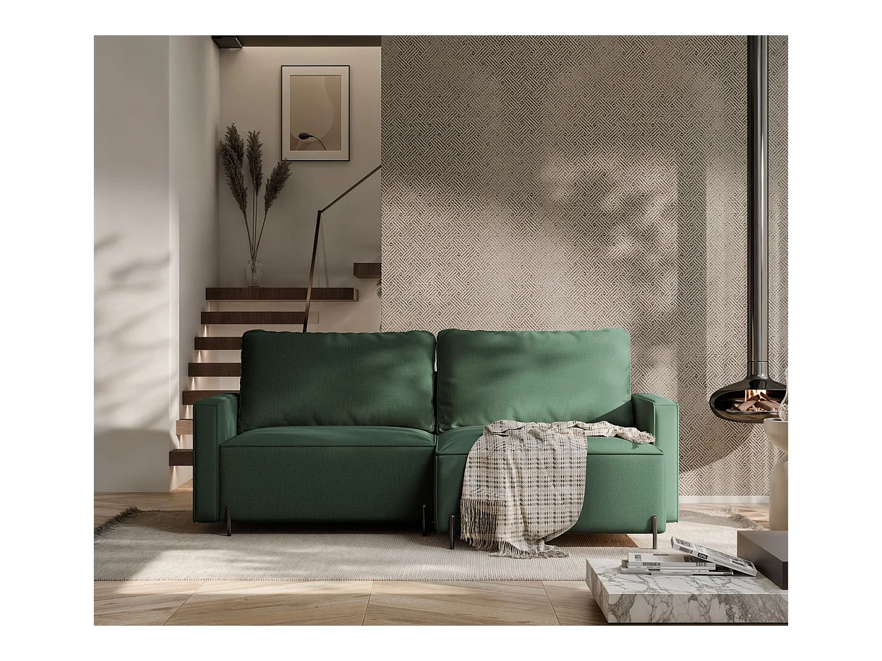 Canapé d'angle droit convertible, vert