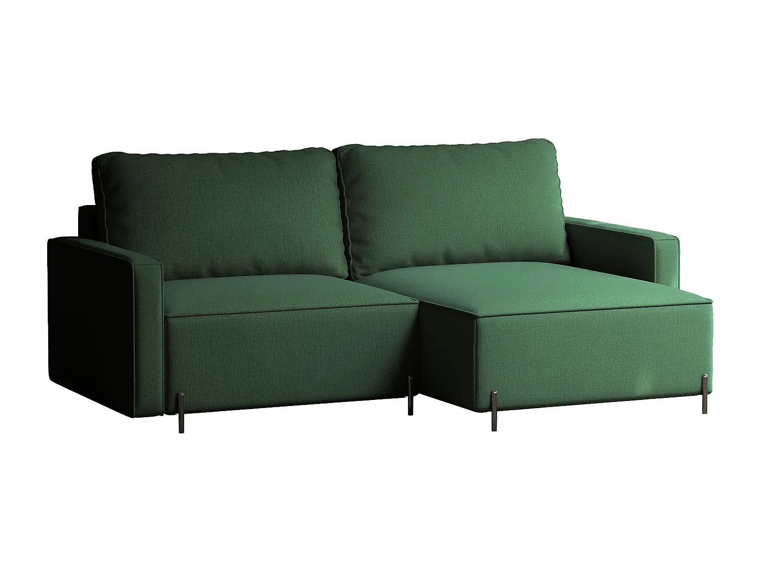 Canapé d'angle droit convertible, vert