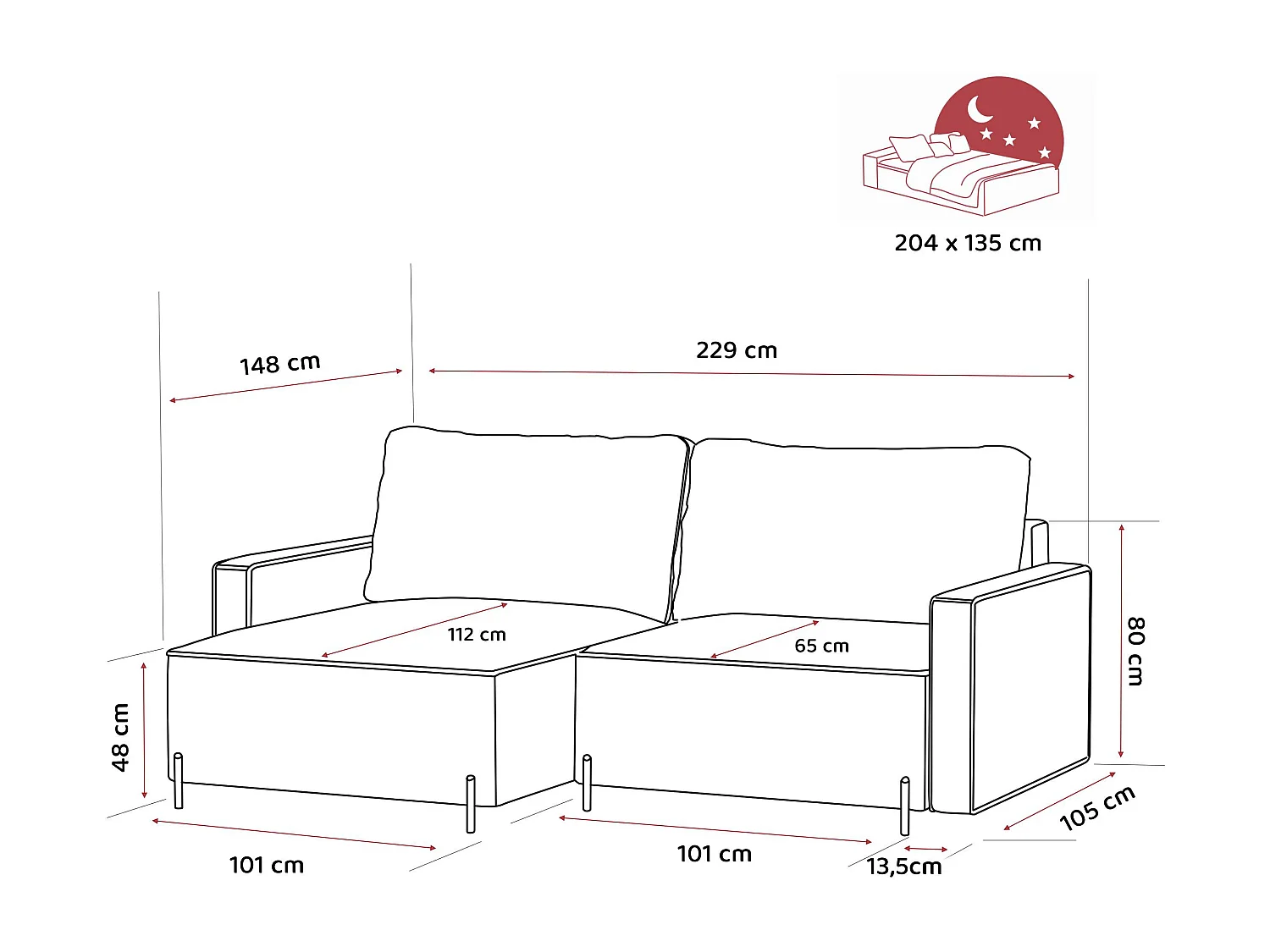 Canapé d'angle droit convertible, vert