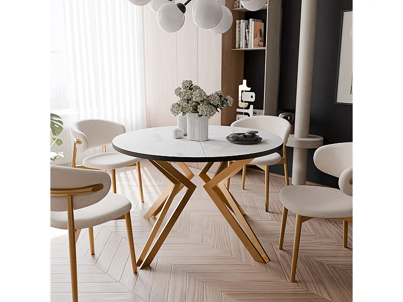 Table extensible marbre bianco