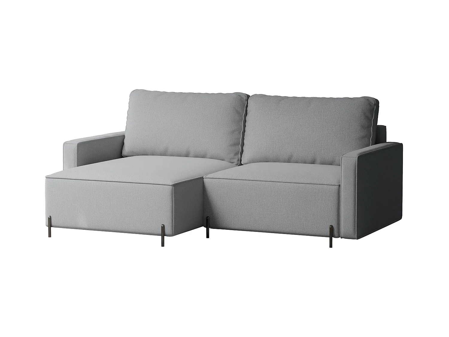 Canapé d'angle gauche convertible, gris