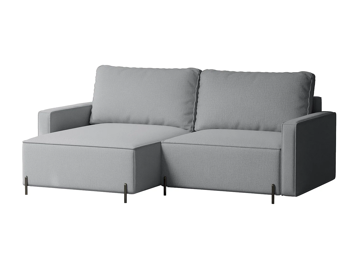 Canapé d'angle gauche convertible, gris