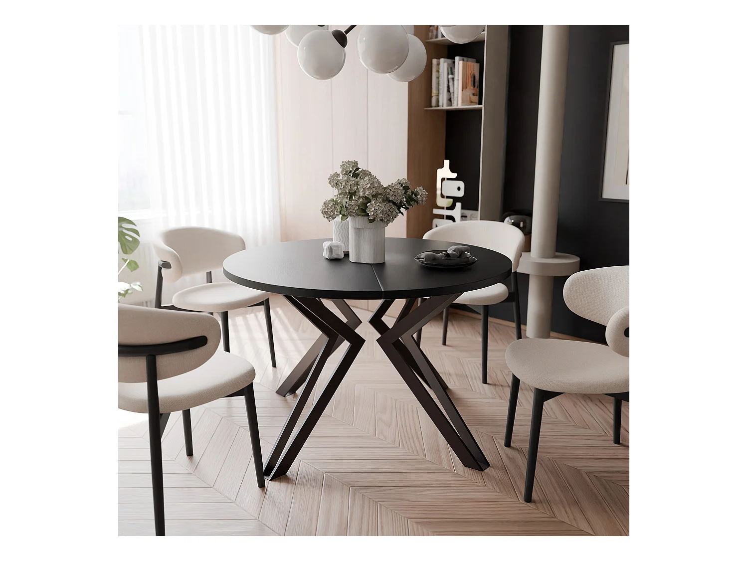 Table extensible molet noir