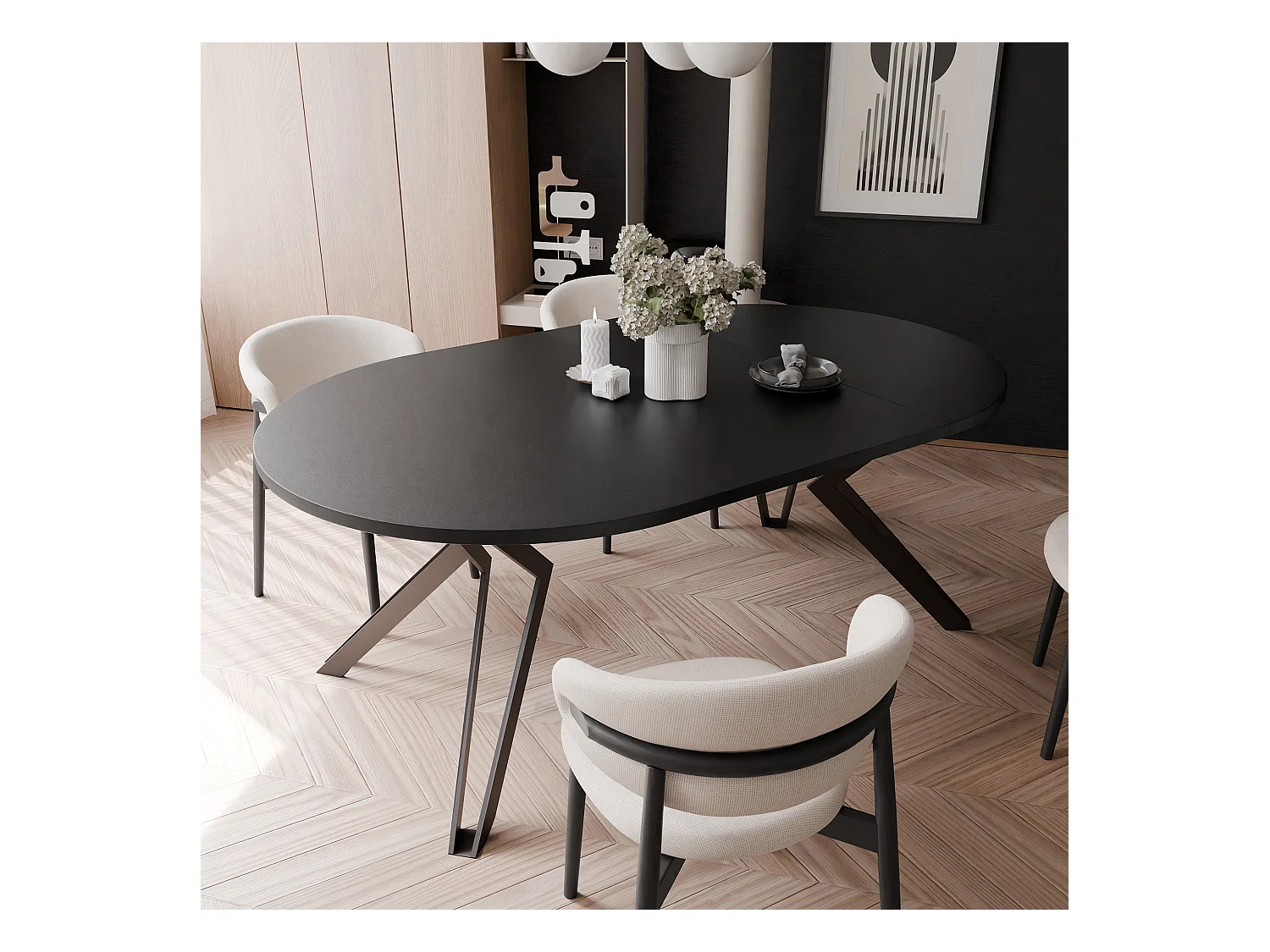 Table extensible molet noir