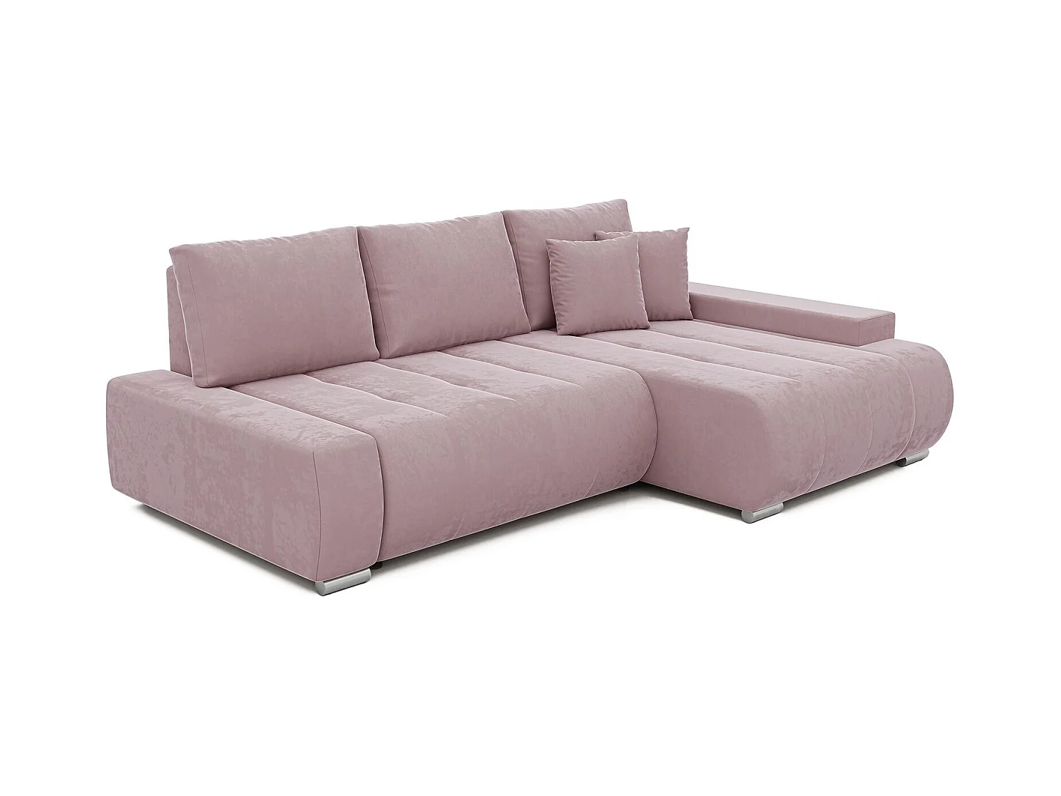 Canapé d'angle droit convertible en velours, violet