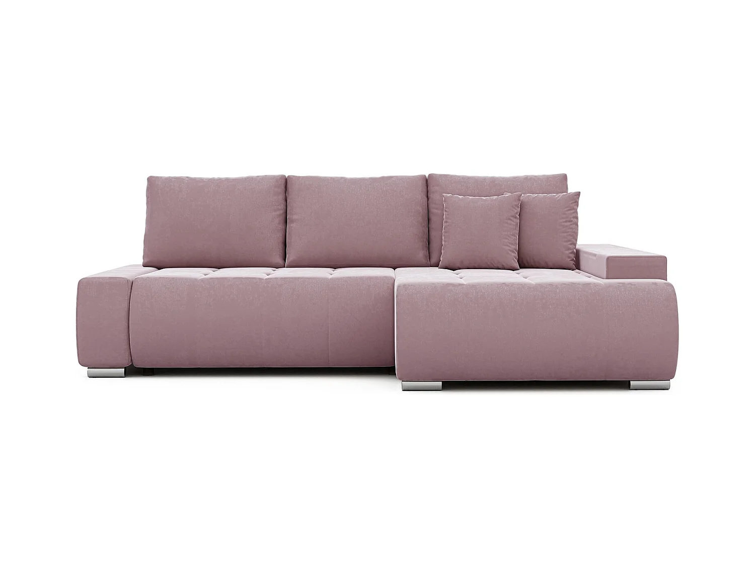 Canapé d'angle droit convertible en velours, violet