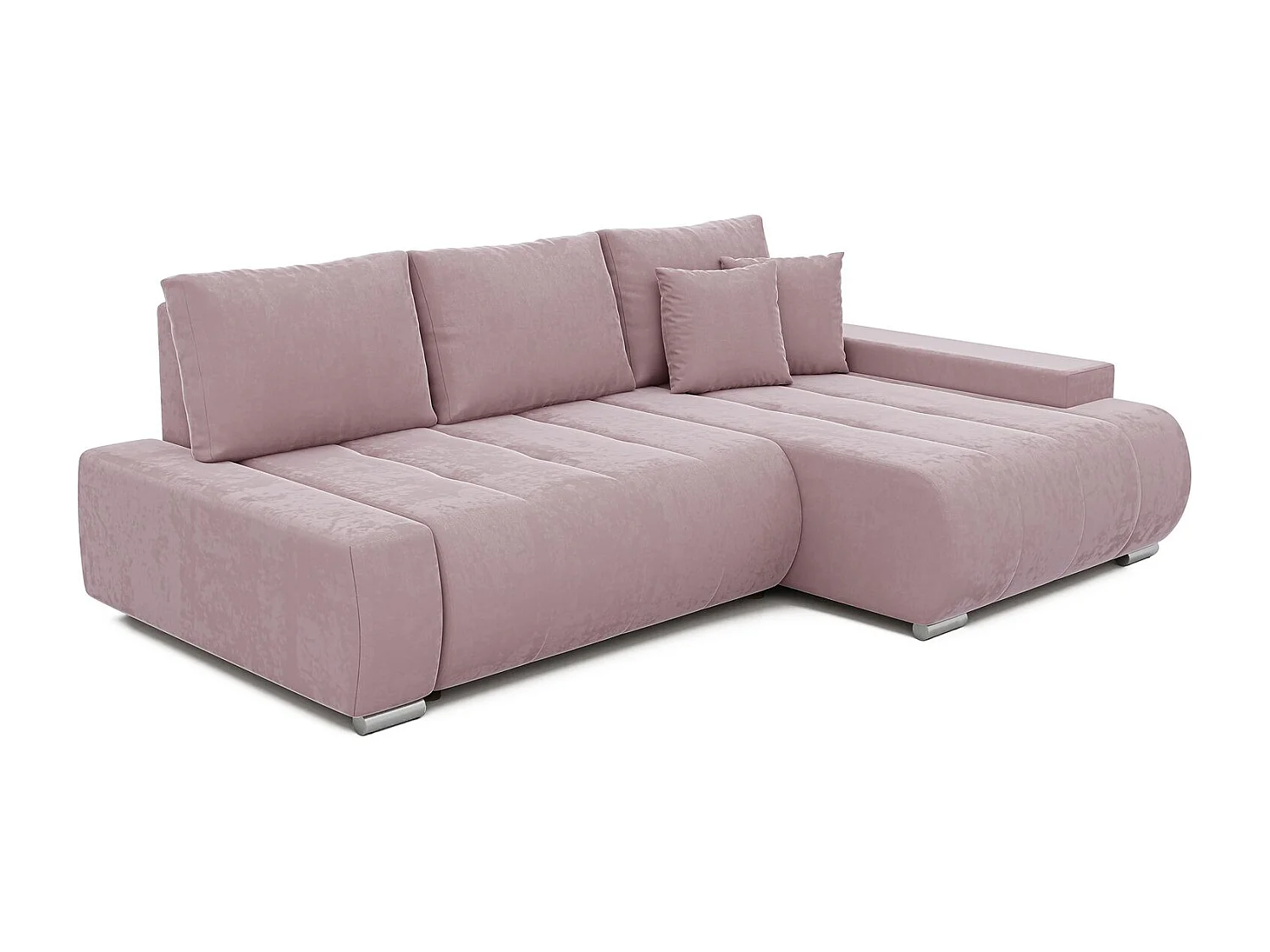 Canapé d'angle droit convertible en velours, violet