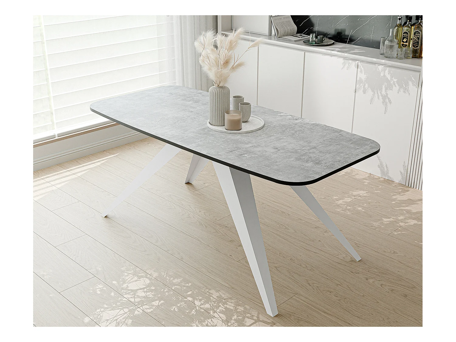 Table extensible gris, 160