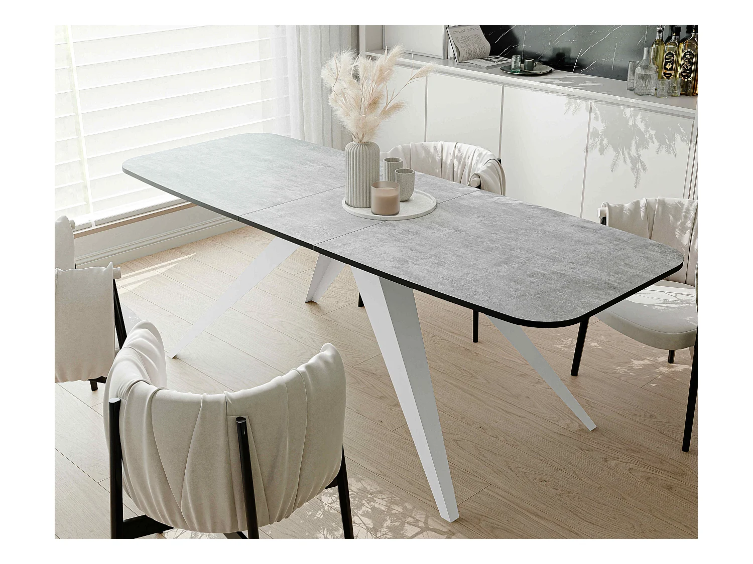 Table extensible gris, 160