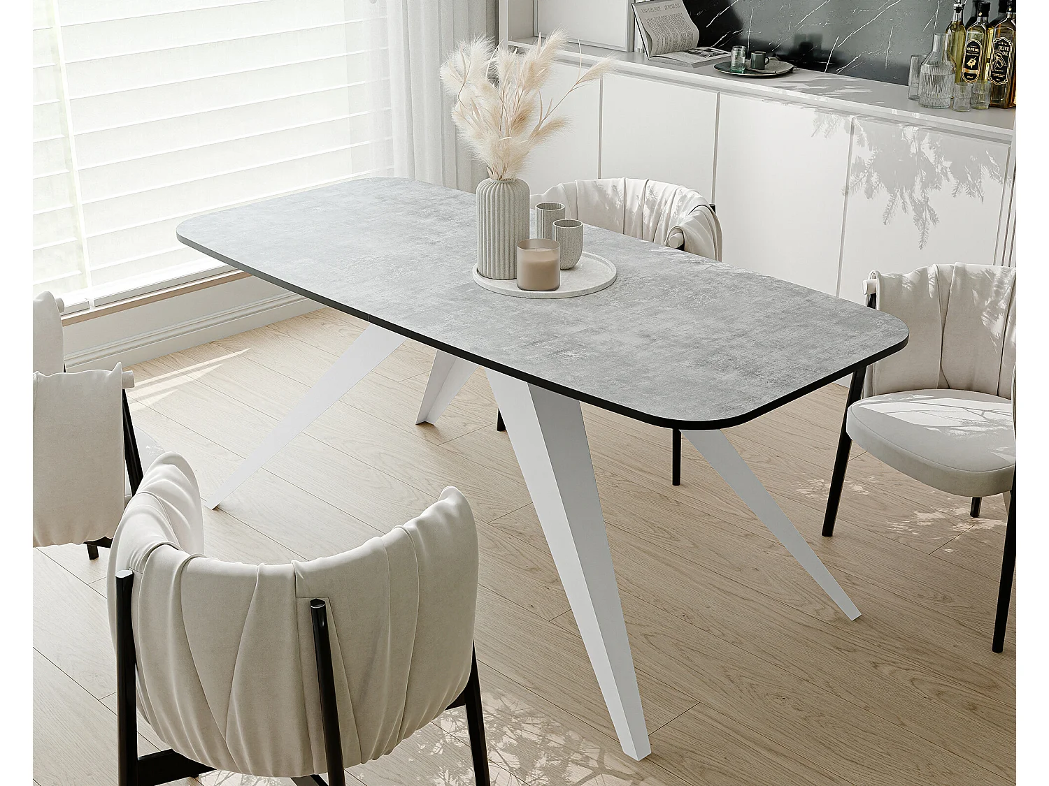 Table extensible gris, 160