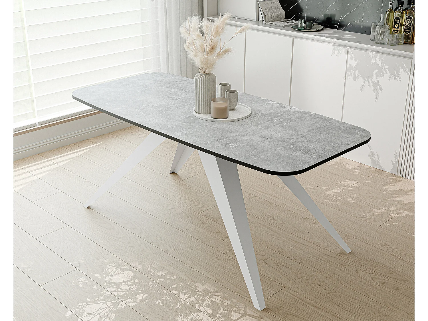 Table extensible gris, 160