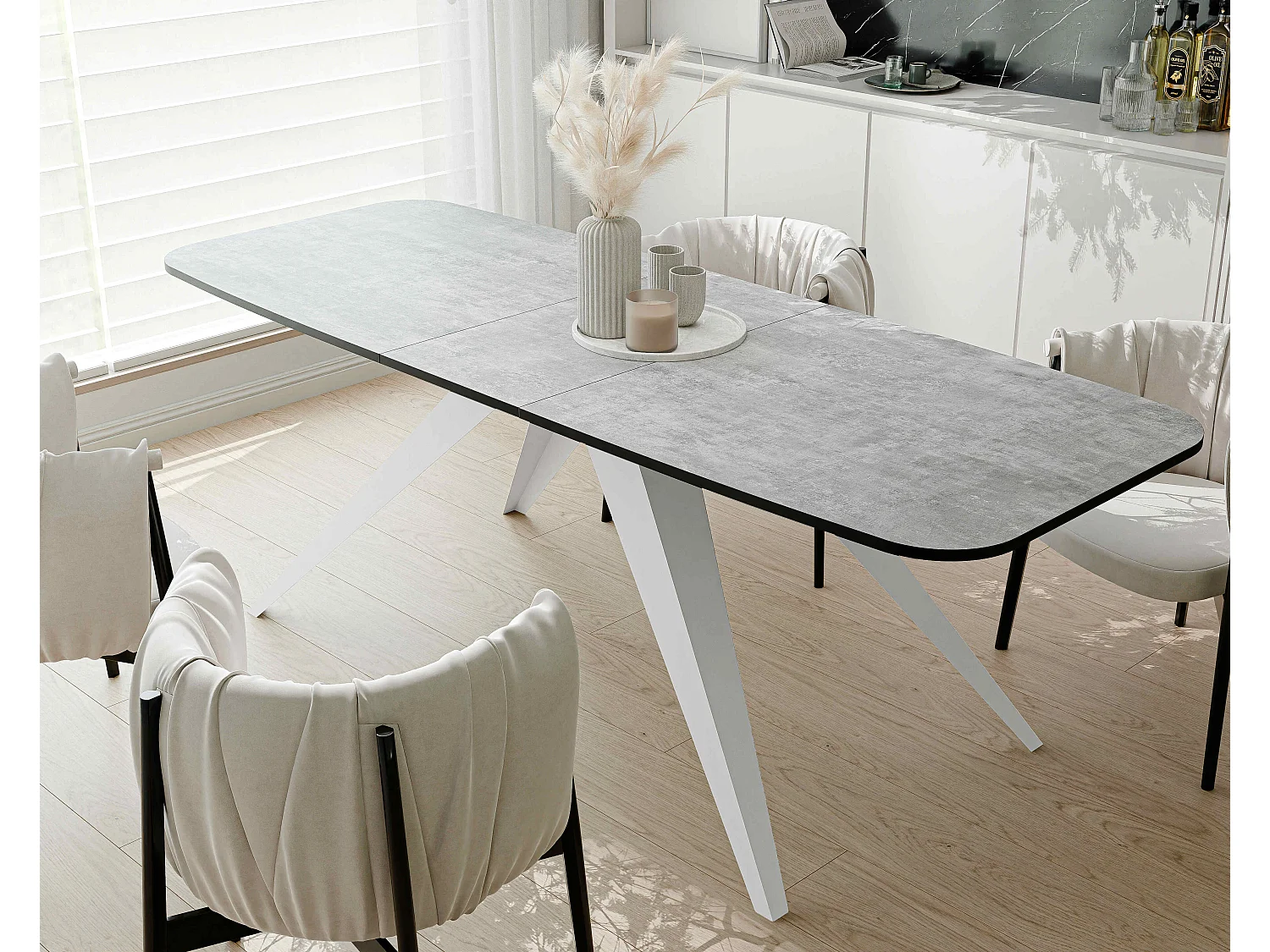 Table extensible gris, 160