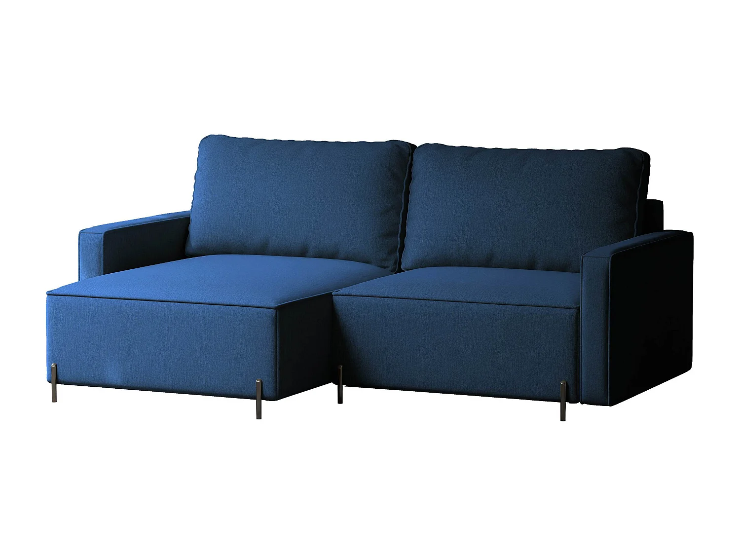 Canapé d'angle gauche convertible, bleu