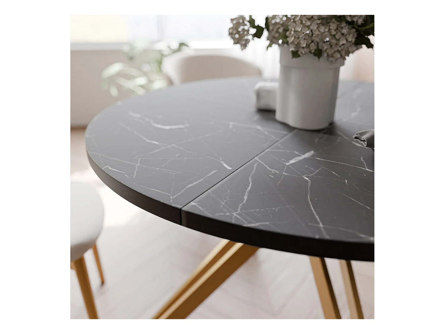 Table extensible grigia pietra