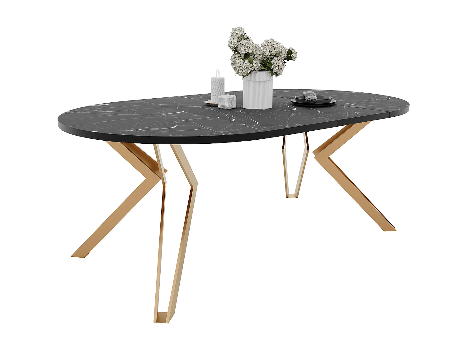 Table extensible grigia pietra