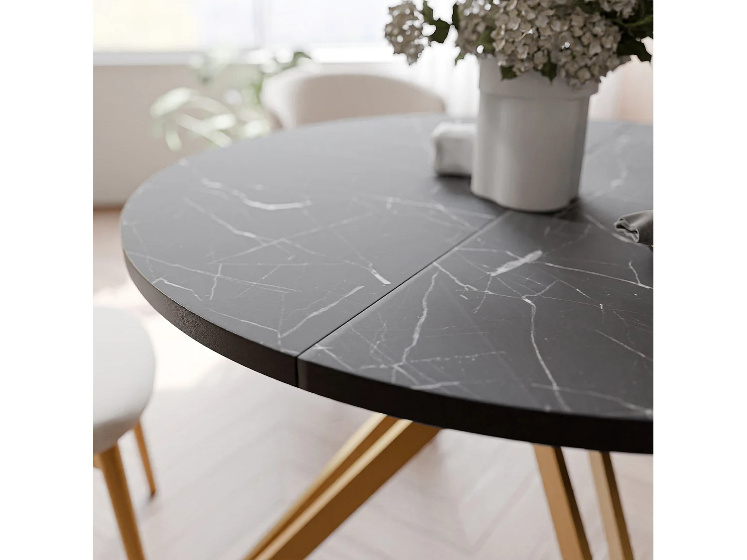 Table extensible grigia pietra