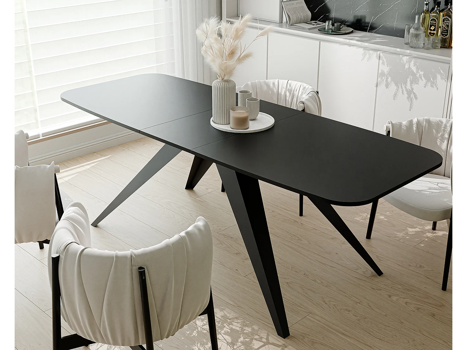 Table extensible noir, 180
