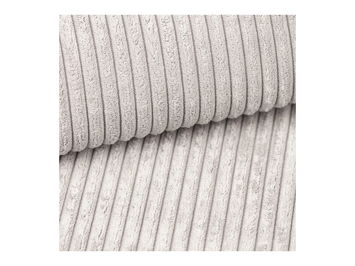 Canapé d'angle droit convertible en velours côtelé, beige