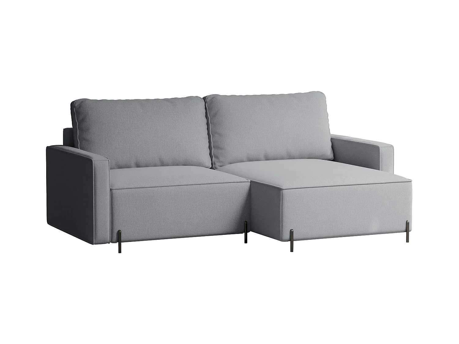 Canapé d'angle droit convertible, gris