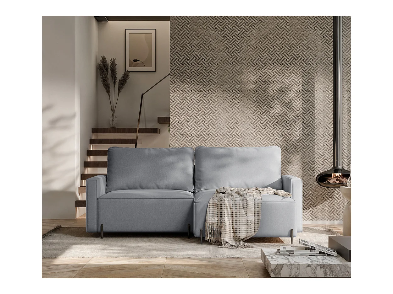 Canapé d'angle droit convertible, gris