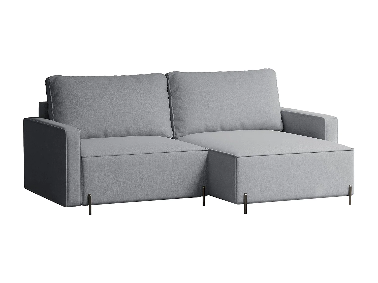 Canapé d'angle droit convertible, gris