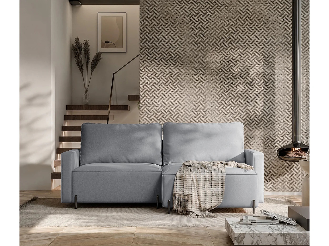 Canapé d'angle droit convertible, gris