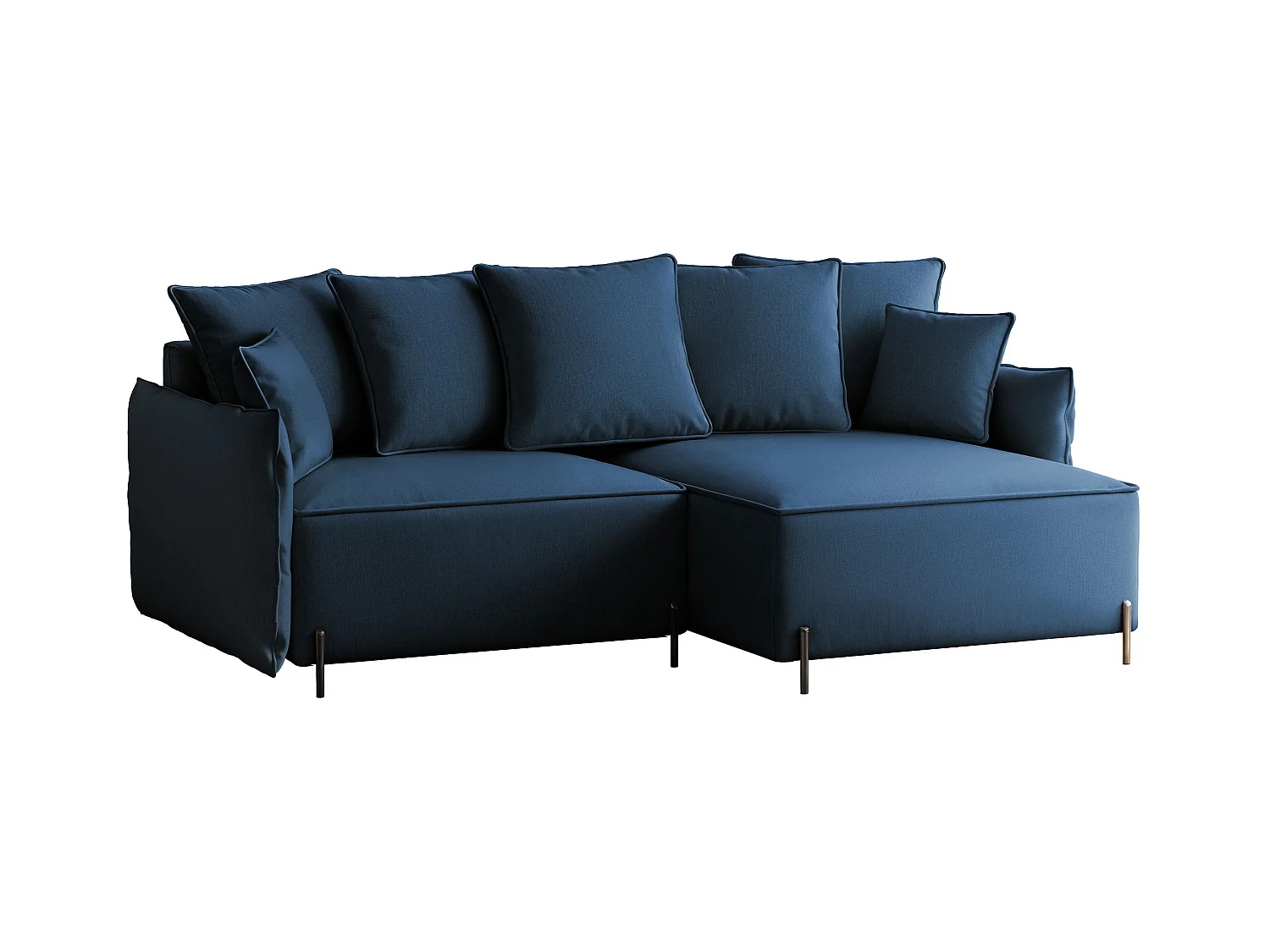 Canapé d'angle droit convertible, bleu