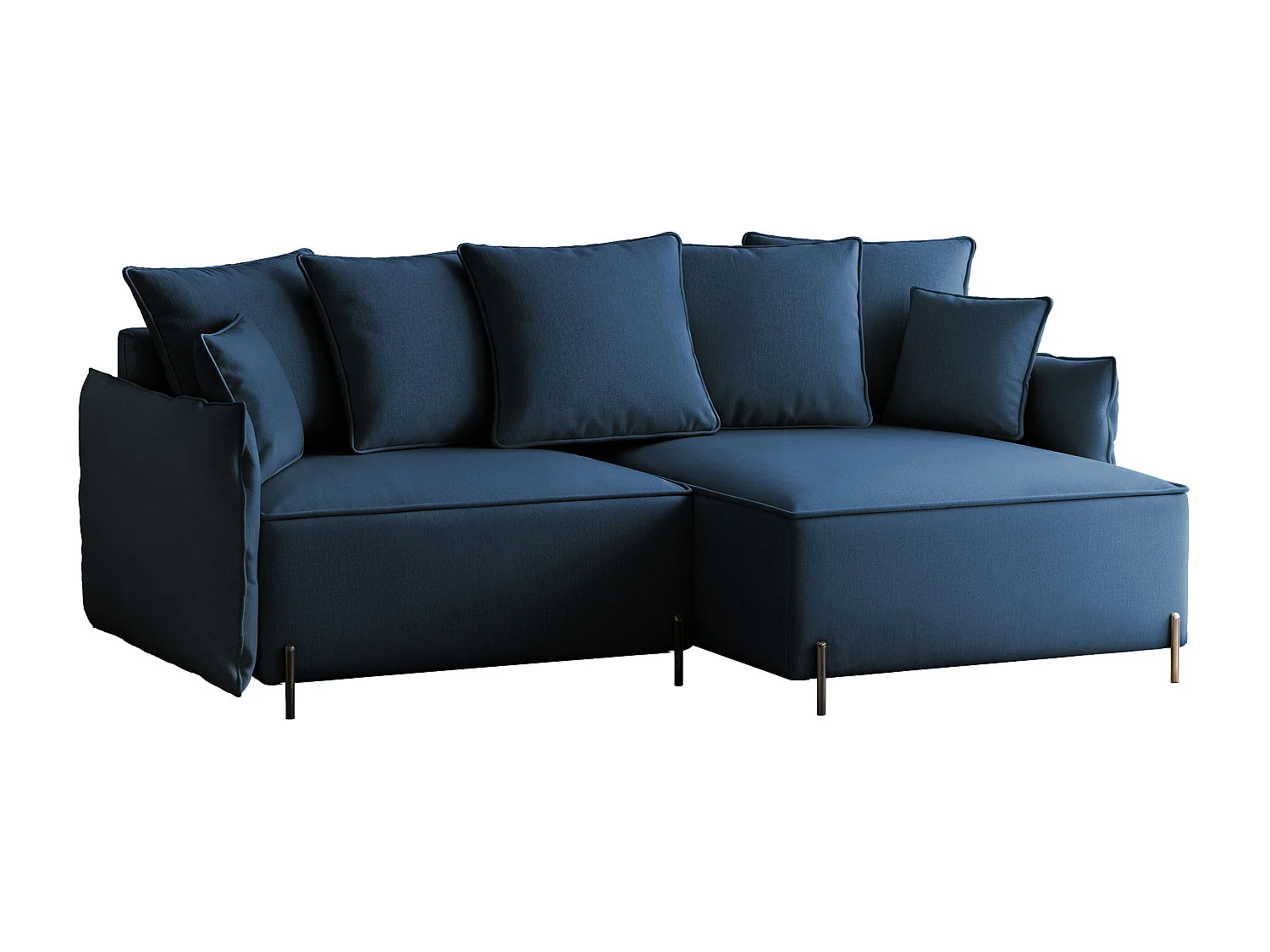 Canapé d'angle droit convertible, bleu