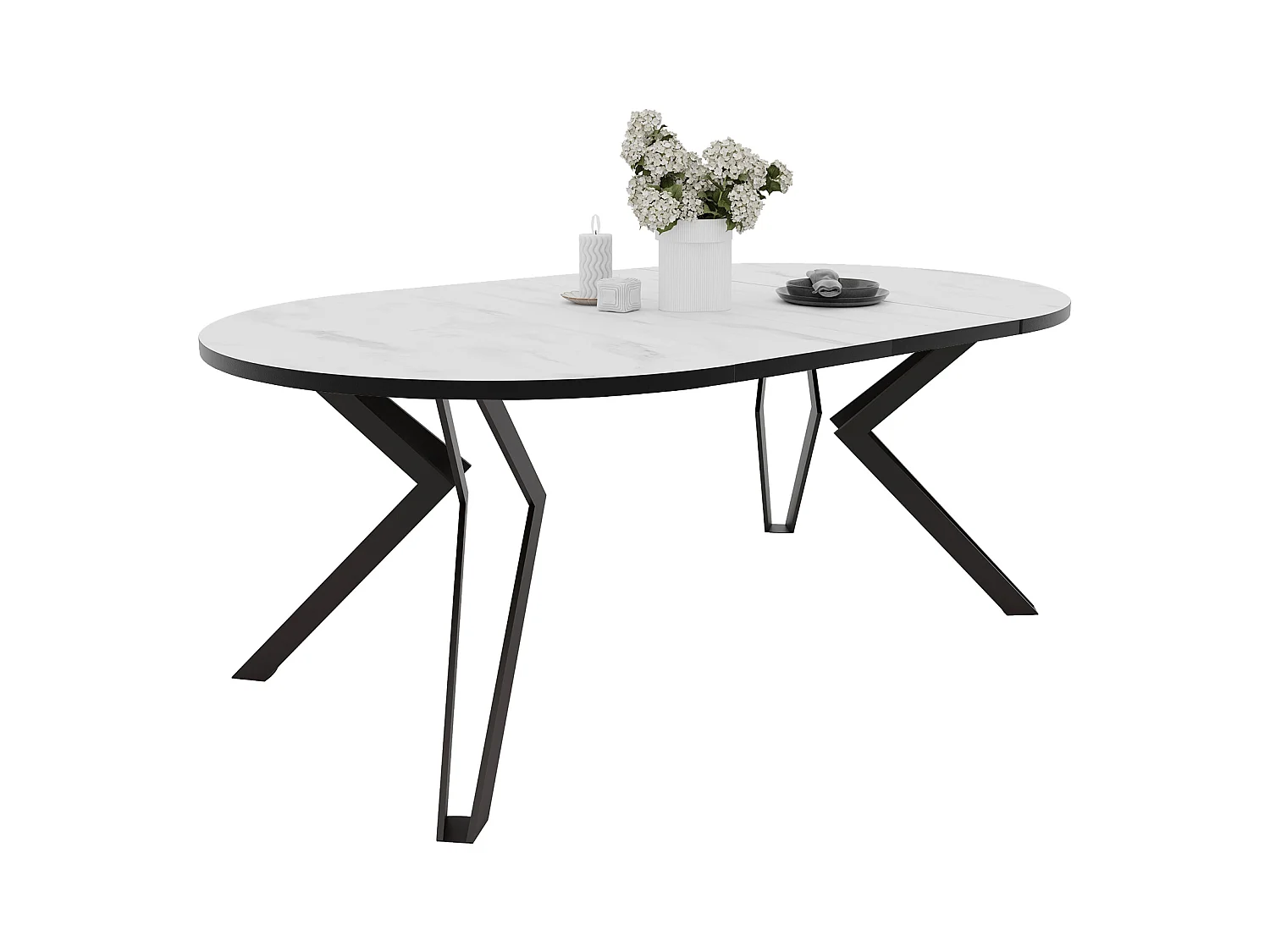 Table extensible marbre bianco