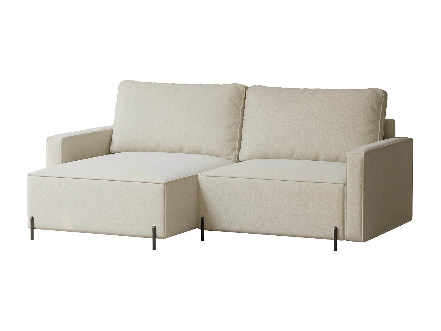 Canapé d'angle gauche convertible, beige