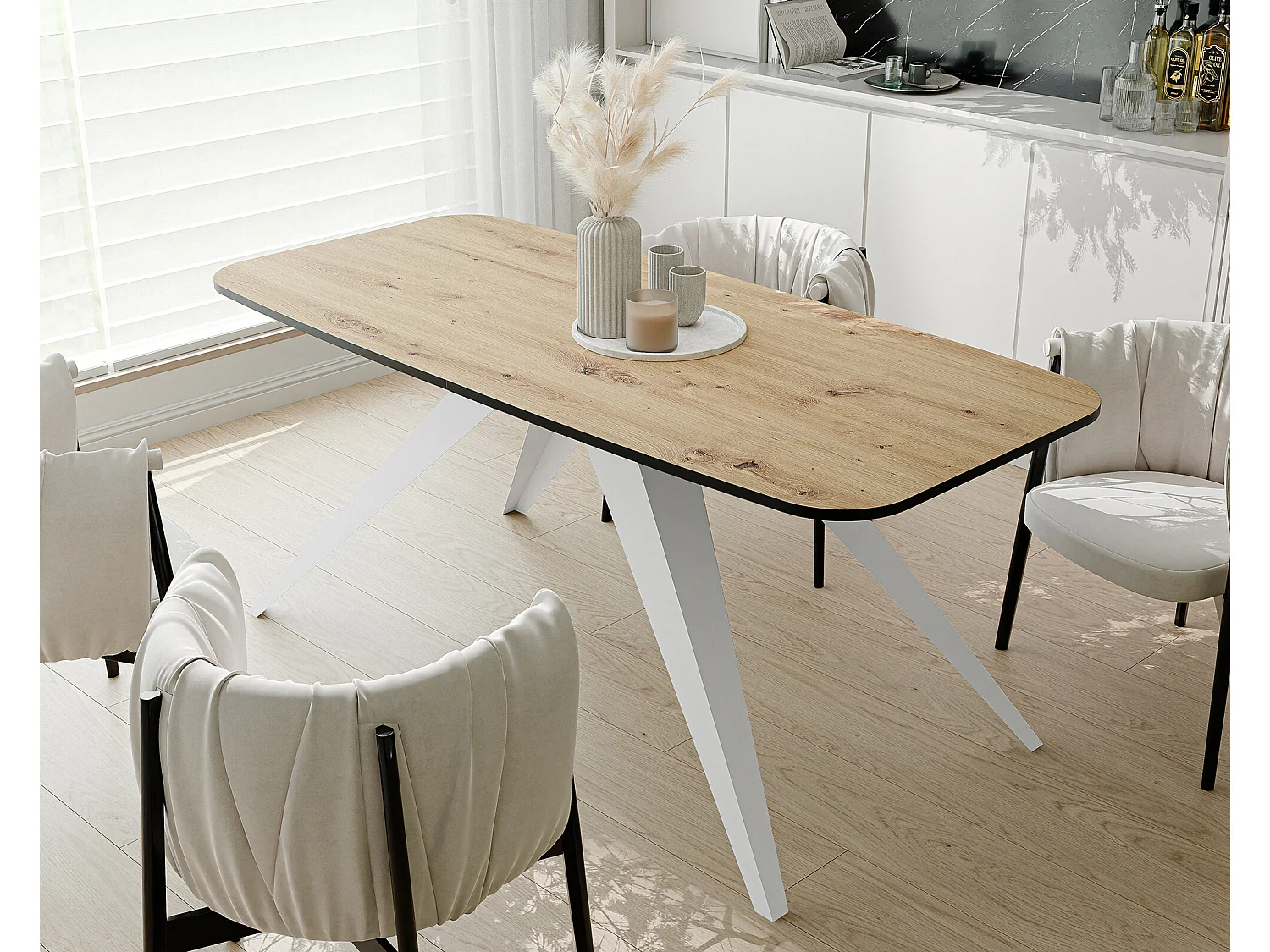 Table extensible marron, 160