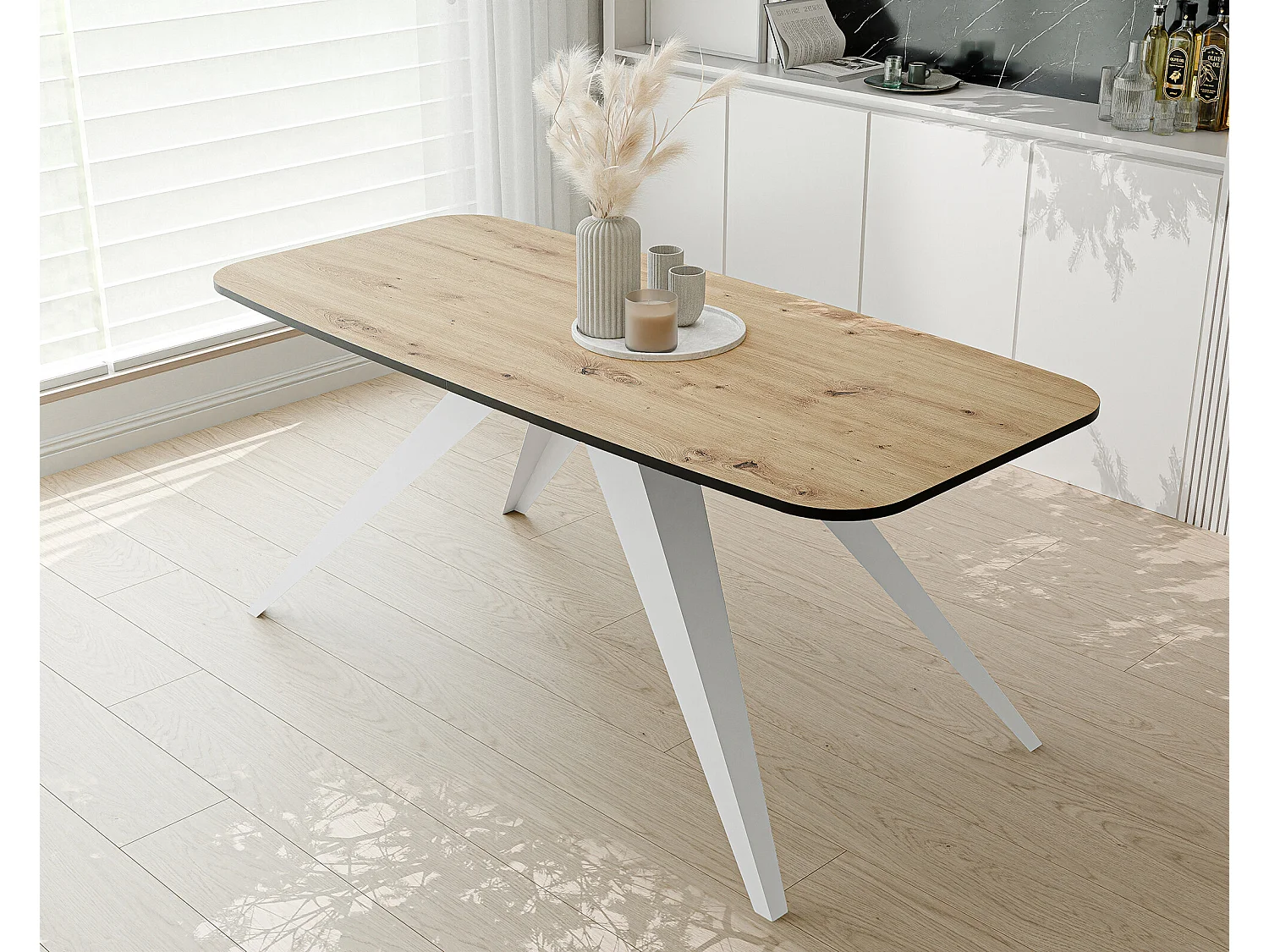 Table extensible marron, 160