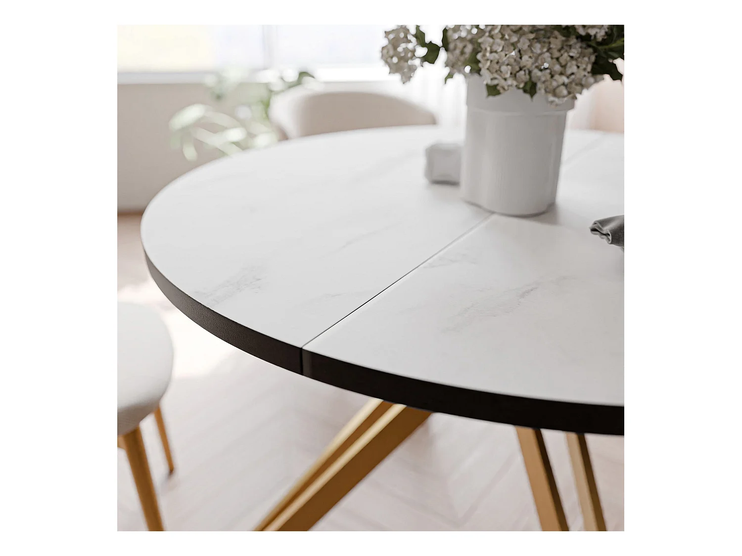Table extensible marbre bianco