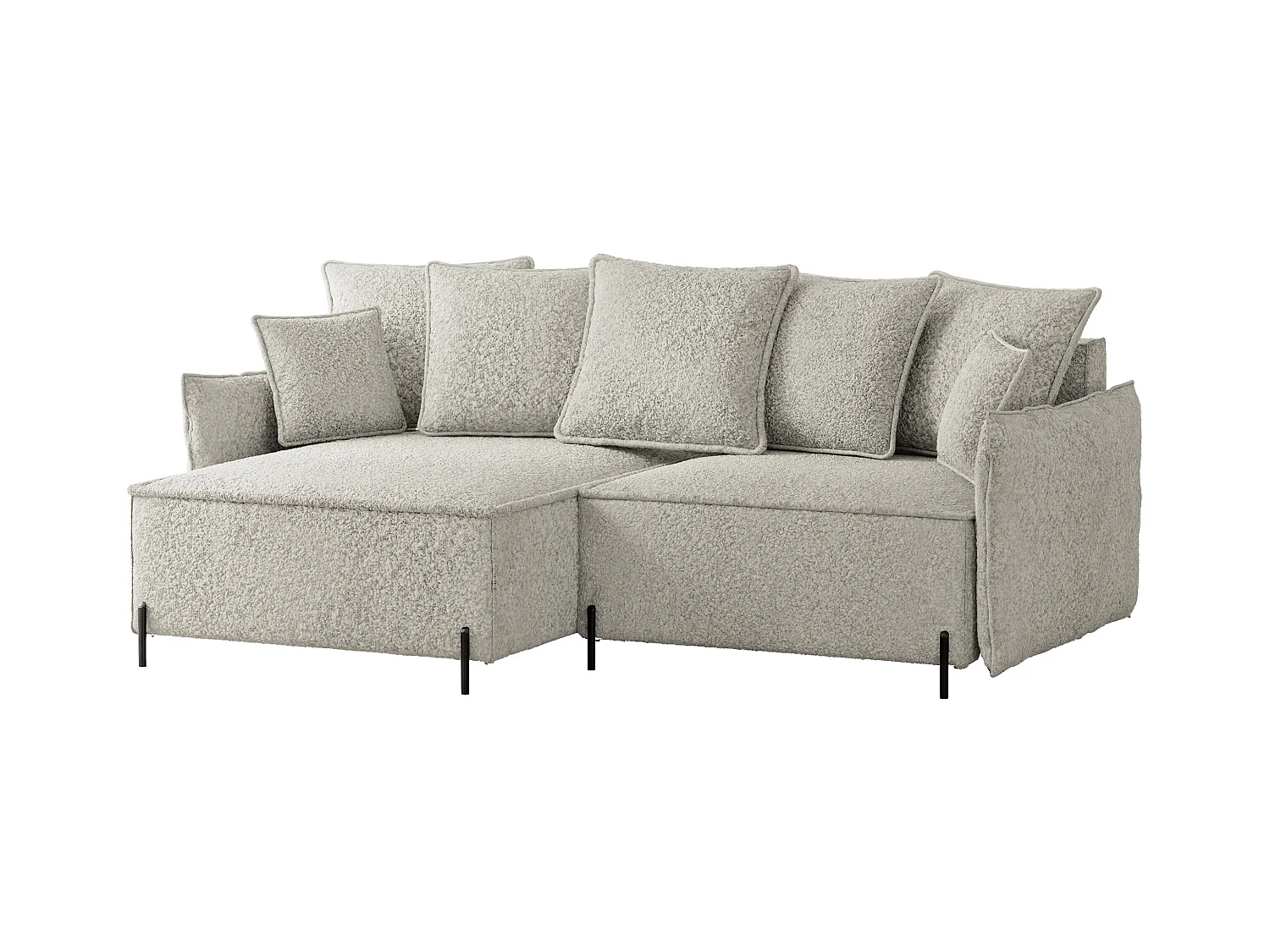 Canapé d'angle gauche convertible, creme