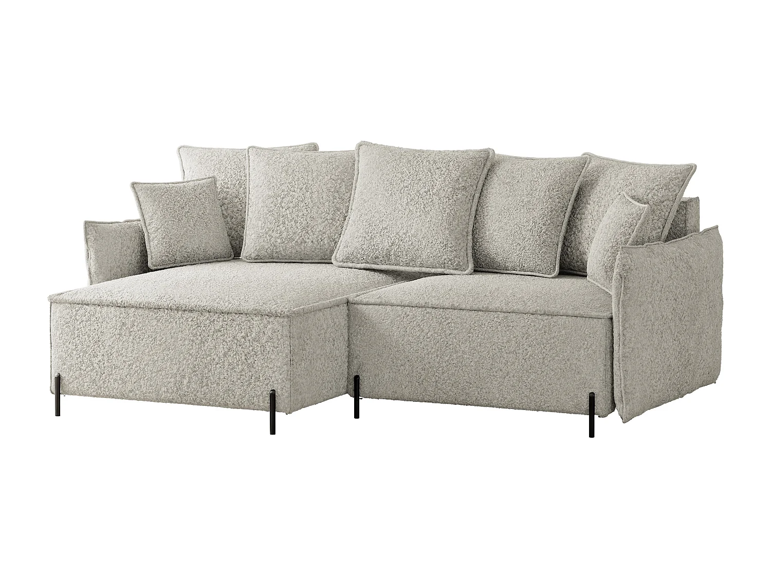 Canapé d'angle gauche convertible, creme