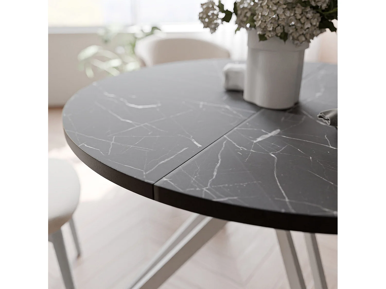 Table extensible grigia pietra