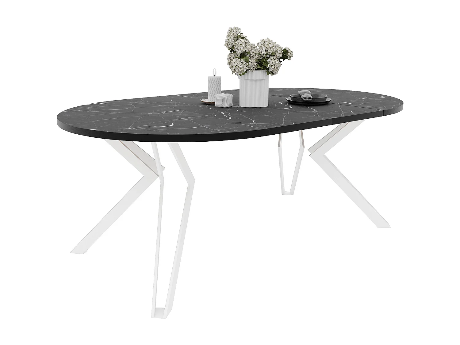Table extensible grigia pietra