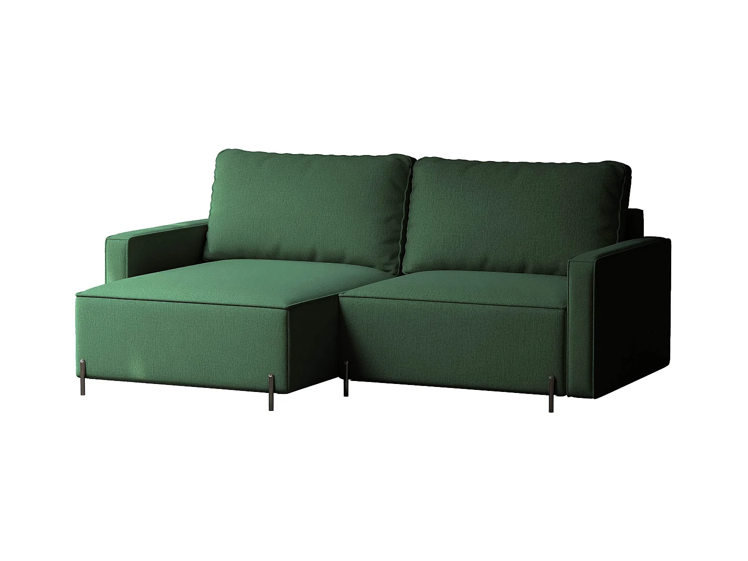 Canapé d'angle gauche convertible, vert