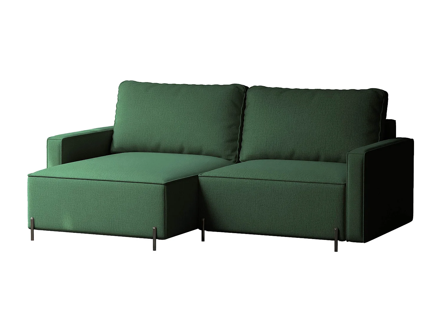 Canapé d'angle gauche convertible, vert