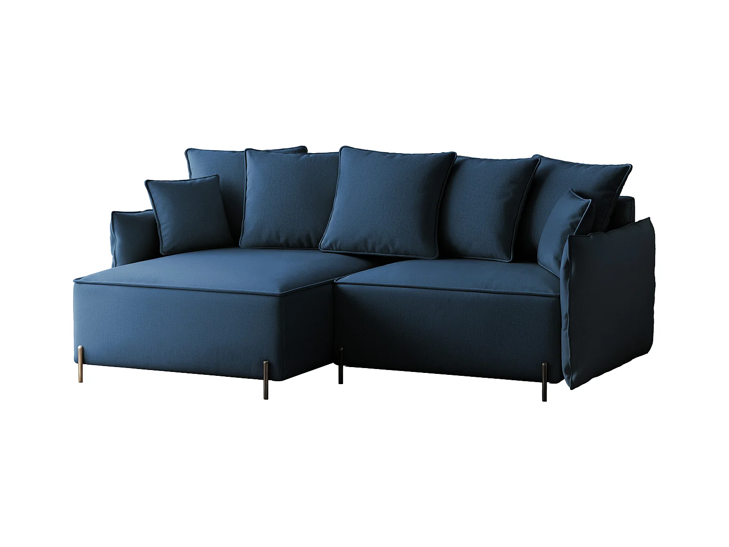 Canapé d'angle gauche convertible, bleu