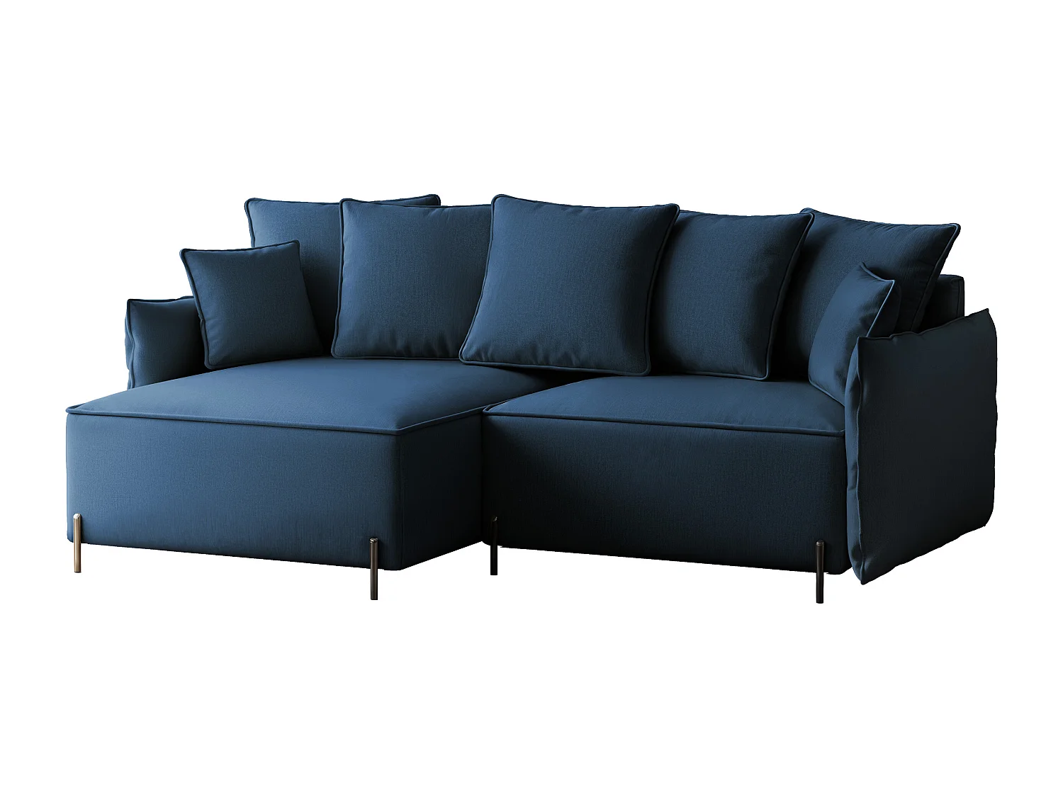 Canapé d'angle gauche convertible, bleu